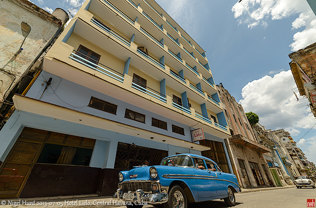 El hotel Lido esta en el Centro de la Habana