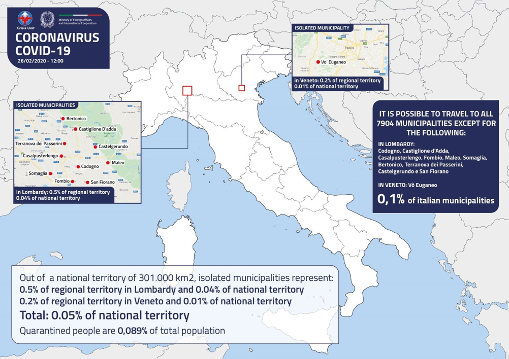 mapa del coronavirus en Italia