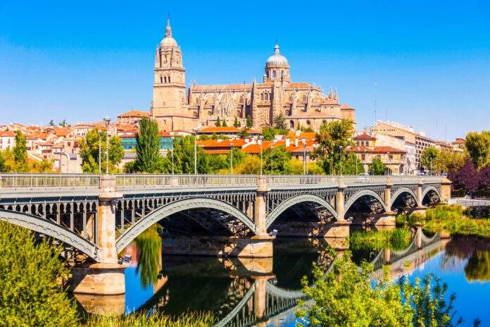 Vista de Salamanca desde el río Tormes