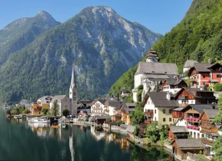 Buenos días desde Hallstatt Vista de Hallstatt en Austria