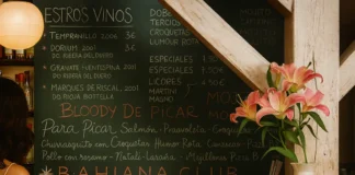 Bahiana Club, oasis mediterráneo en La Latina pizarra y barra de Bahiana Club sala