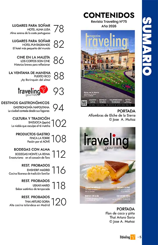 Revista Traveling 75 3 página 2 sumario traveling75